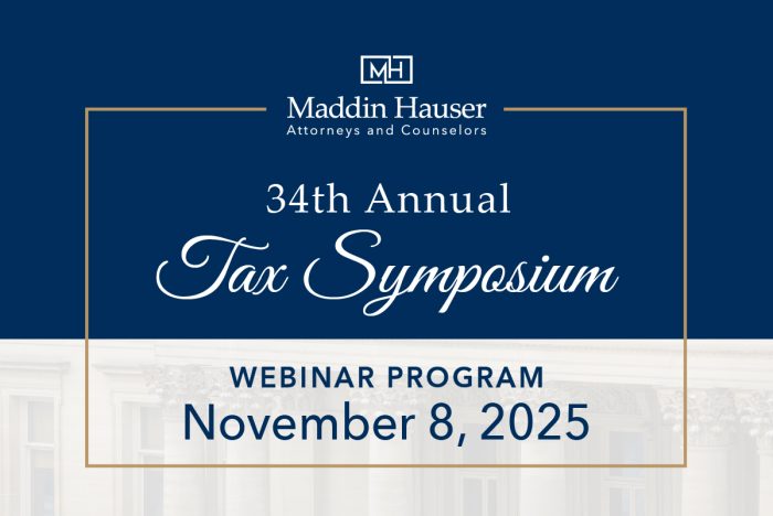 Thirty-Fourth Annual Tax Symposium Materials and Video Presentations