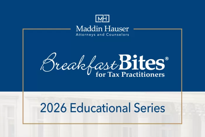 Maddin Hauser 2026 Tax Breakfast Bites