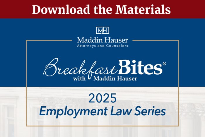 2025 Breakfast Bites®: Employment Law Series Materials